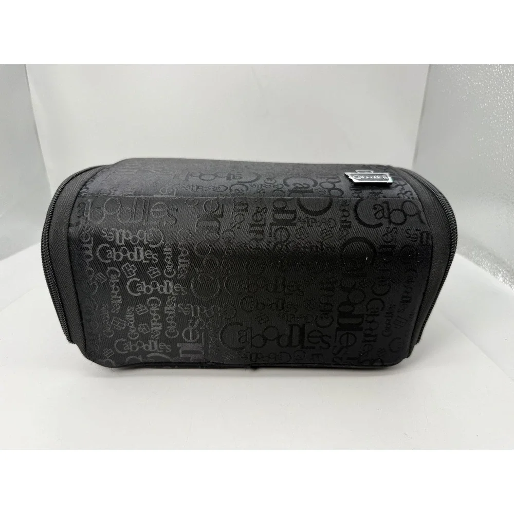 Caboodles Black Logo Print Hanging Toiletry Bag Makeup Organizer Travel Case